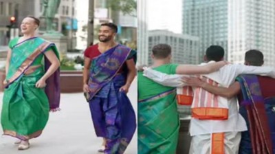 Boys arrive at friend's wedding wearing saris, everyone surprised to see video
