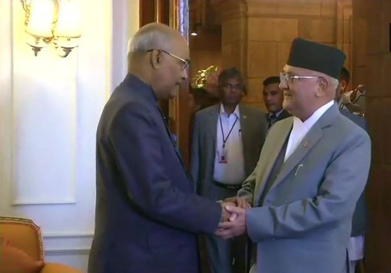 Nepal Prime Minister KP Oli meets President Ram Nath Kovind