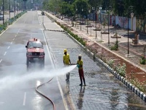कोरोना वायरस फैलने से रोकने के लिए तेलंगाना में चलाया गया व्यापक स्वच्छता अभियान