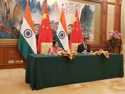 SCO Summit: Sushma Swaraj meets  Kyrgyzstan's Foreign Minister Erlan Abdyldaev in Beijing