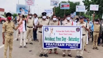 Prakasam Police organizes traffic guidelines awareness programs