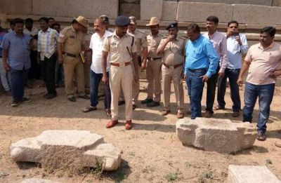 Court  fined Rs 70,000  Hampi vandals and asked to help in the restoration of destroyed pillars