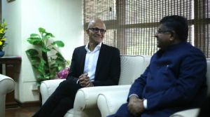 Ravi Shankar had met with Satya Nadella for 'digitization initiative'