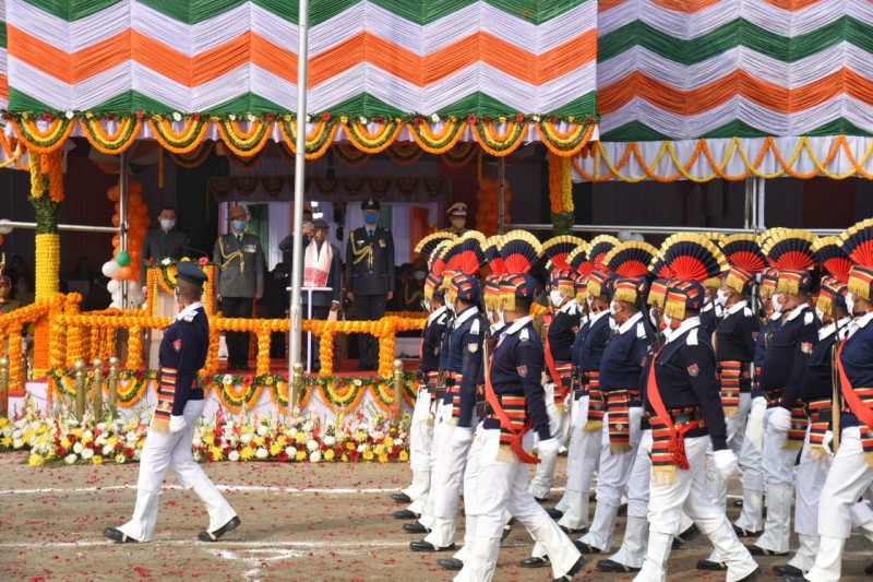 Assam Governor Jagdish Mukhi hoists National Flag At