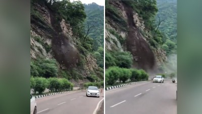 Delhi-Shimla Highway Ravaged by Landslide, Massive Boulders Scatter Roadway