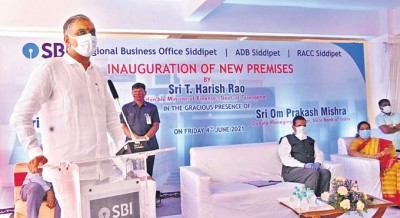 State Finance Minister T Harish Rao inaugurated SBI’s new RBO at Siddipet