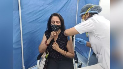 Hema Malini receives COVID-19 vaccine jab in Mumbai