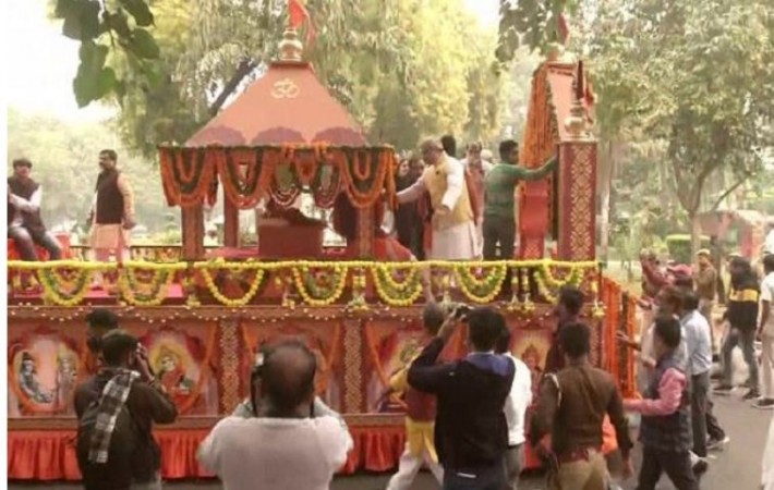 देवी अन्नपूर्णा की 'शोभा यात्रा' कानपुर पहुंची