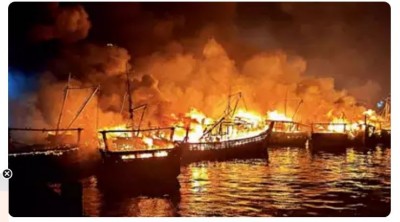 Commission Investigates Vizag Fishing Harbour Blaze: 45 Boats Destroyed