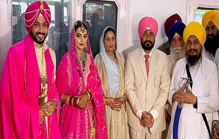 Punjab CM Charanjit Channi's son gets married at a gurdwara in Mohali ...