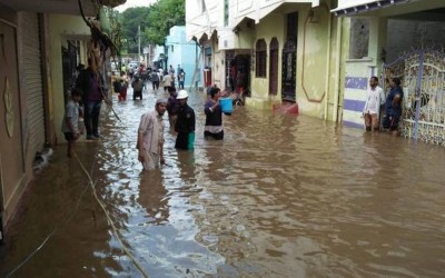 Hyderabad: Half the city was submerged in water due to heavy rains for two days.