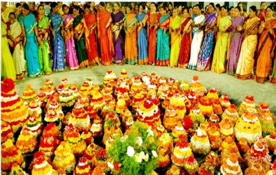 Bathukamma festival was celebrated in Suryapet, the area lit up with colorful lights