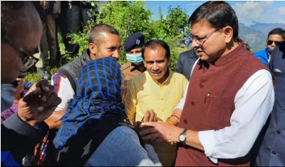 U’khand CM  Pushkar Singh Dhami  Meets Affected People in Chamoli