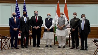 भारत और अमेरिका ने 2 + 2 राजनयिक वार्ता के दौरान BECA पर किए हस्ताक्षर