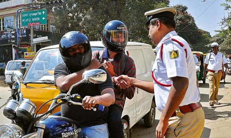 Hyderabad traffic police made helmet mandatory for the person sitting behind