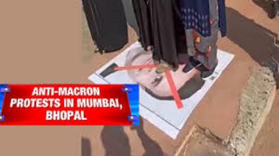 Mumbai Police takes away all anti-Emmanuel Macron posters