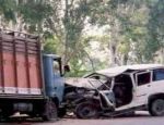 ट्रक जीप दुर्घटना में 2 पुलिसकर्मियों की मौत