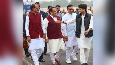 BJP National President JP Nadda visits Gwalior ahead of Vote Counting