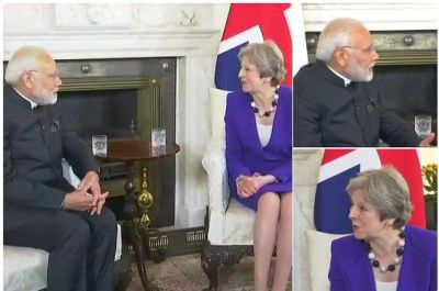 Prime Minister Narendra Modi meets British PM Theresa May