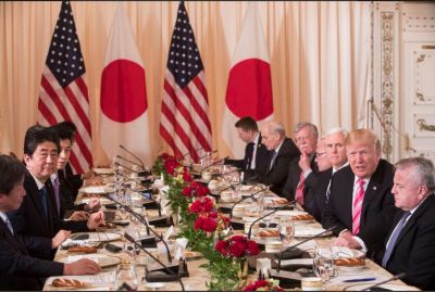 President Trump holds bilateral talks with Japanese PM Shinzo Abe