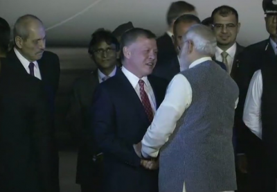 Delhi: King Abdullah II of Jordan arrives in India, received by PM Modi