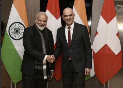 WEF 2018: PM Modi exchanged views with  Swiss President Alain Berset on bilateral ties