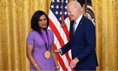 Indian-American Mindy Kaling Receives National Medal of Arts from Joe Biden