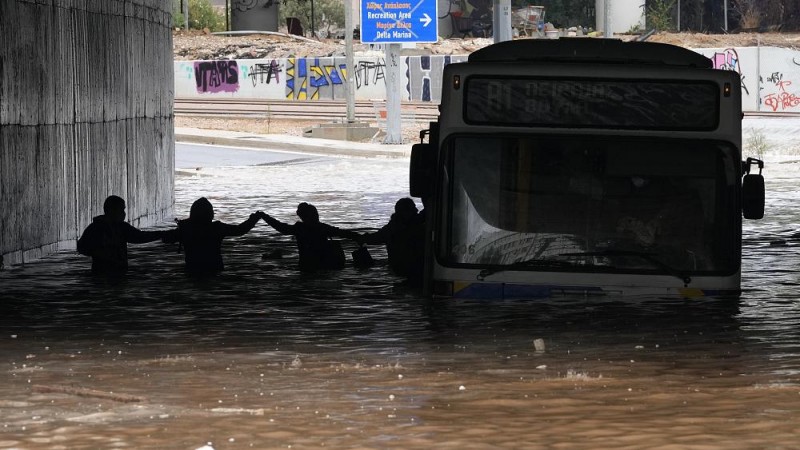 Torrential rain hit Greece, dozens people evacuated