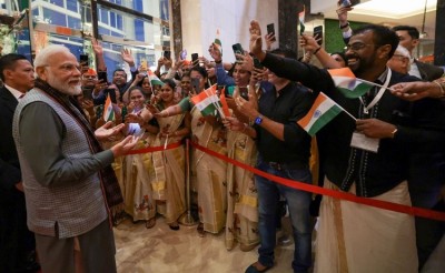PM Narendra Modi's Rousing Welcome by Indian Diaspora in Jakarta