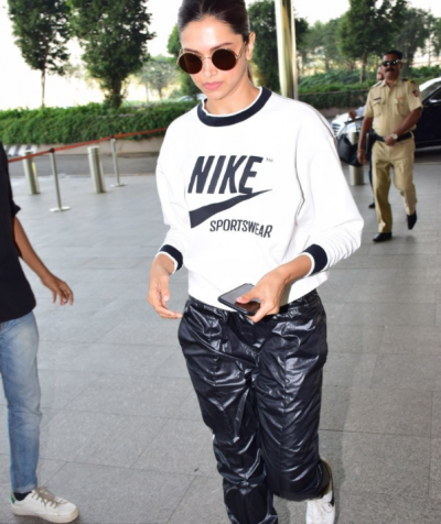 Deepika Padukone rocks in the black and white outfit at the airport