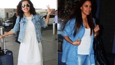 Sometimes in casual: Taapsee Pannu, Neha Dhupia slays simple yet trendy look at airport