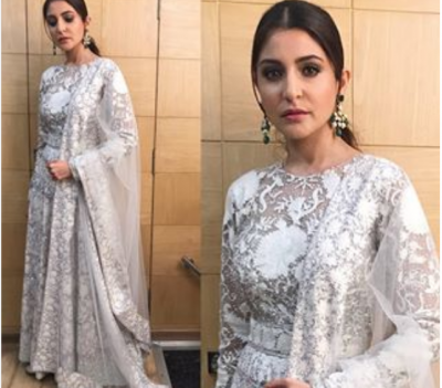 Anushka Sharma and Sridevi wins the heart with there ivory embroidered ensemble at Umang Show