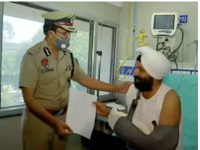Punjab cop, whose hand was severed in attack, returns to home