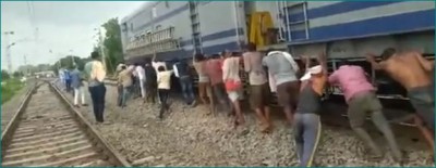 MP: ट्रेन के टावर वैगन में आई खराबी तो 1 घंटे तक मजदूरों ने लगाया धक्का, वीडियो वायरल