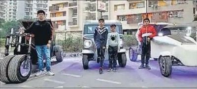 9-10-year-olds children of UP made a car that cleans the air instead of polluting