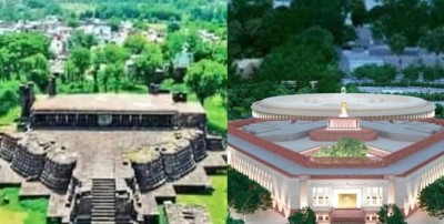 इस मंदिर से मिलता है नए संसद भवन का डिज़ाइन, जिसपर कभी औरंगज़ेब ने दागी थी तोपें