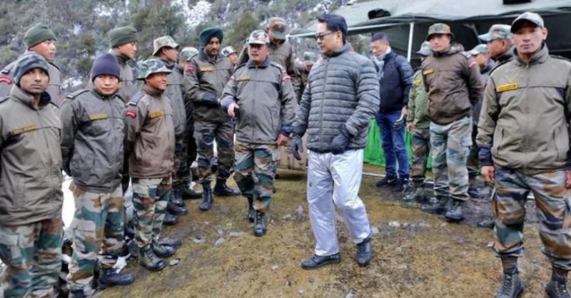 Kiren Rijiju meets soldiers in Arunachal amid ongoing politics over Tawang
