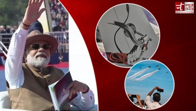 एयरो इंडिया: स्वदेशी सुपरसोनिक एयरक्राफ्ट पर दिखे वीर हनुमान, लिखा था- आ रहा है तूफ़ान