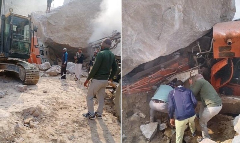 हरियाणा में पहाड़ दरकने से बड़ा हादसा, 15-20 लोगों के चट्टानों के नीचे दबे होने की आशंका, 1 की मौत