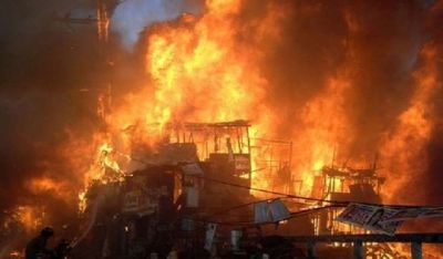 Jaunpur: Horrific fire broke out in BSNL warehouse, burning goods worth two crores