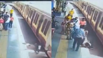 RPF personnel's vigilance saved youth's life who fell off a moving train