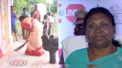 President's candidate Murmu seen sweeping temple, video goes viral