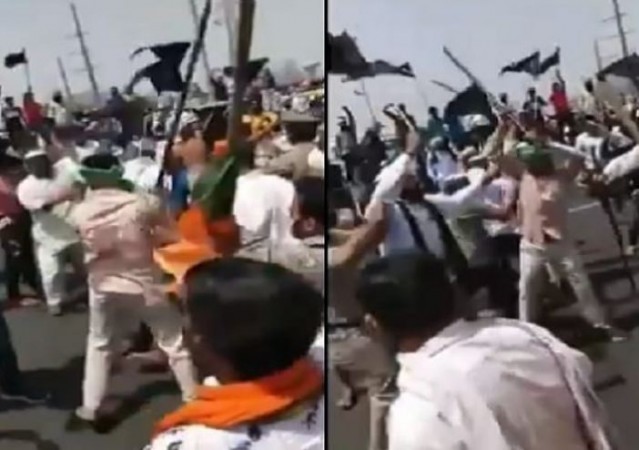 Farmer Protest: Protesters hooliganism at Ghazipur border, attacked BJP leader's convoy