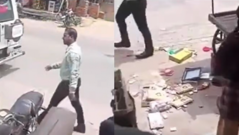 VIDEO! फुटपाथ पर दुकानें देख SDM ने खोया आपा, ठेलों से सड़क पर फेंकने लगे सामान