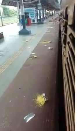Workers threw food on platform, Watch video