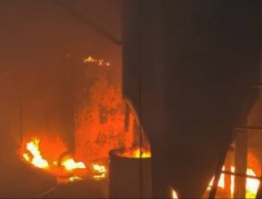 कपास खली बनाने वाली फैक्ट्री में लगी भीषण आग, लाखो का हुआ नुकसान