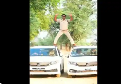 Narsinghpur SI become Singham during lockdown, Watch stunt video