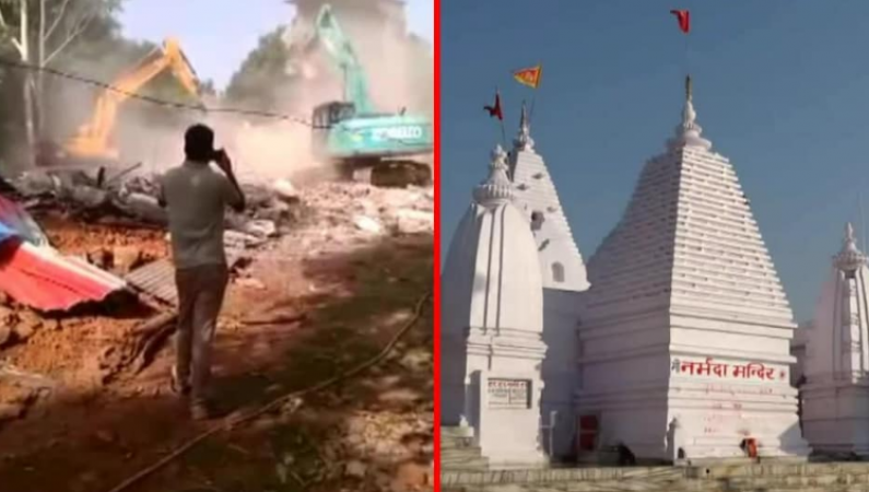 Mama's bulldozer runs on the ashram of saints, had captured land worth crores