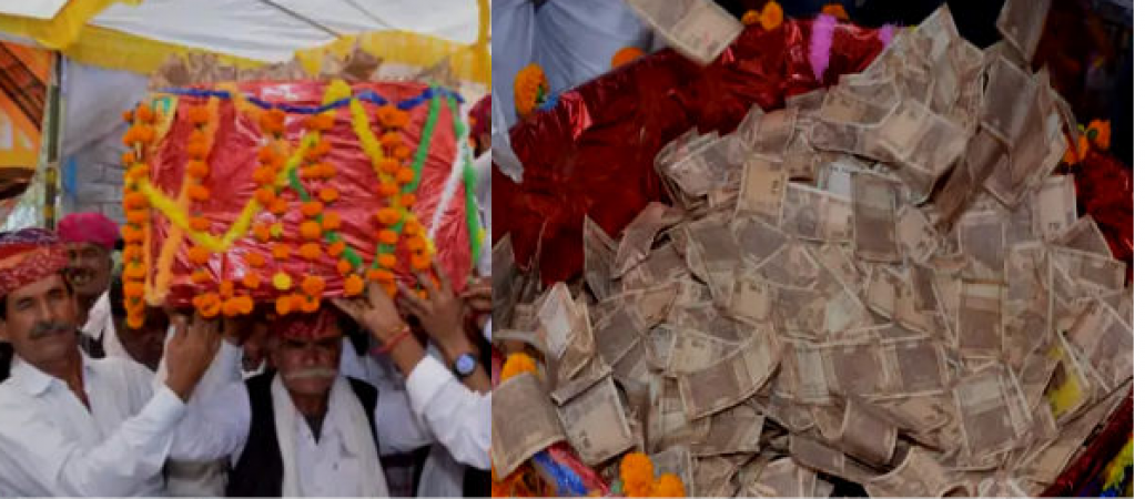 Unique ceremony: Uncle arrives at Nephew's wedding with lakhs of rupees