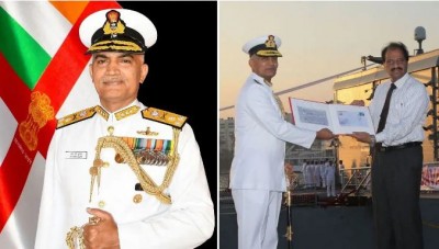Mother's feet touched, blessings taken..., Admiral Hari Kumar takes over as Chief of Naval Staff, see Video